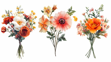 Fototapeta premium bouquet floweron isolated on a white background