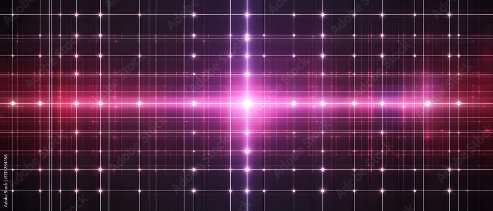 Poster Abstract Digital Background with Bright Sparkling Lights and Grids Creating a Modern Futuristic Design Ideal for Technology and Science Themes