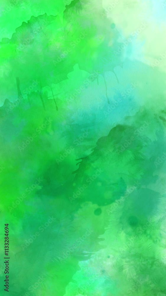 Wall mural vertical green abstract ink painting swirl 4k loop features painting and ink effects animating on an
