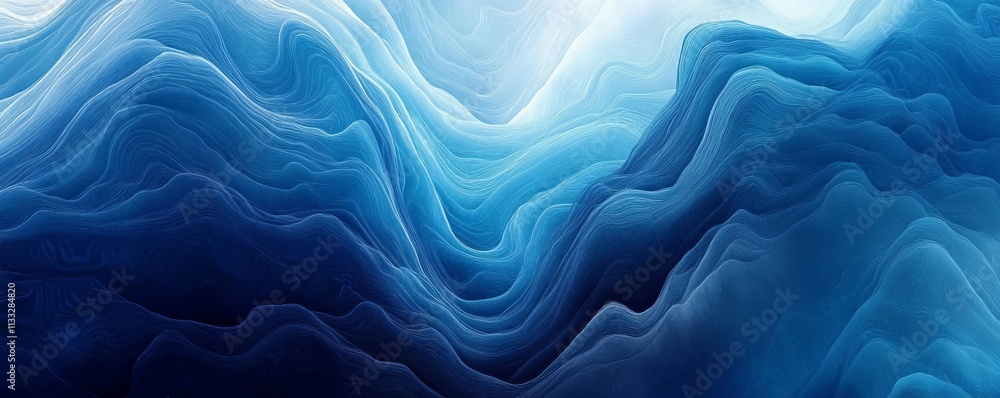Poster deep blue colors gradient background with a grainy texture, generative ai