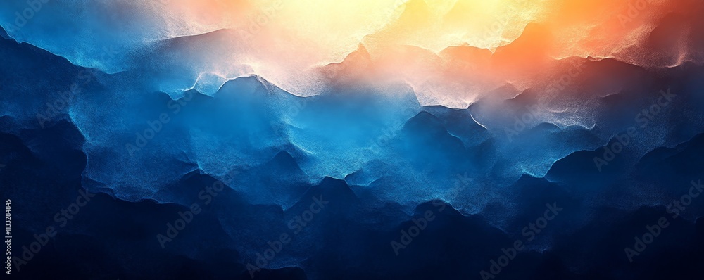 Poster deep blue colors gradient background with a grainy texture, generative ai