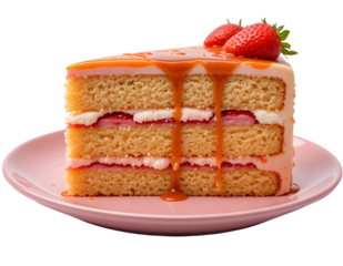 Zen Garden Inspired Cake with Chocolate Stones and pink Plate a isolated on transparent background