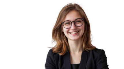 Portrait of asian young  woman holding laptop on white background
