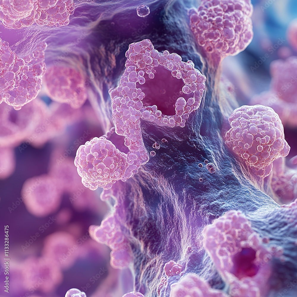 Poster microscopic analysis of cellular structures in a laboratory setting scientific research close-up dig
