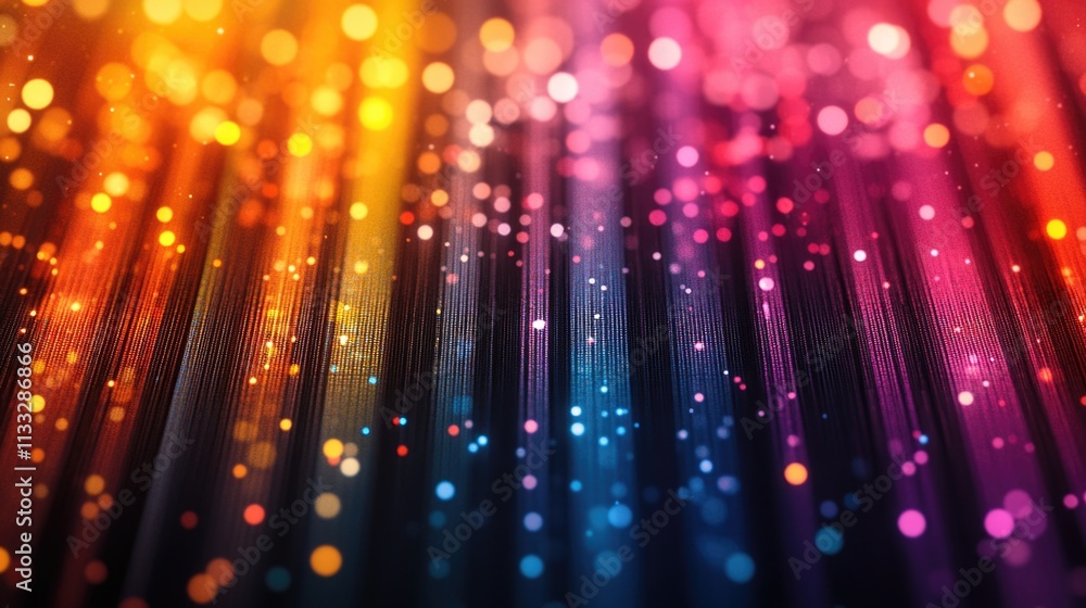 Poster a colorful background with numerous lights, ideal for designs and presentations