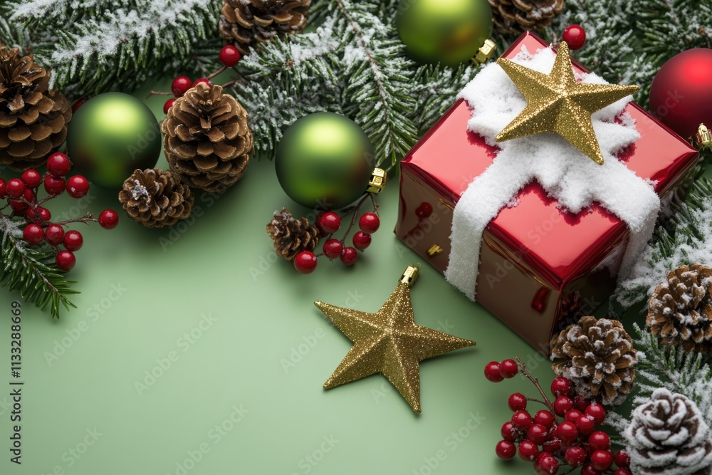 Poster a small red gift box sits atop a green table, perfect for wrapping and gifting small items