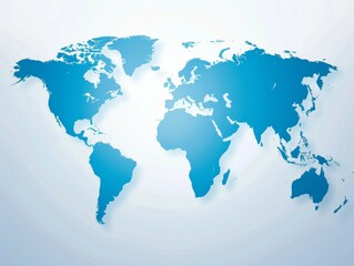 Fototapeta premium A striking vector map showcases the continents and oceans in a captivating blue hue inviting viewers to journey across the globe. The design emphasizes the interconnectedness of nations.