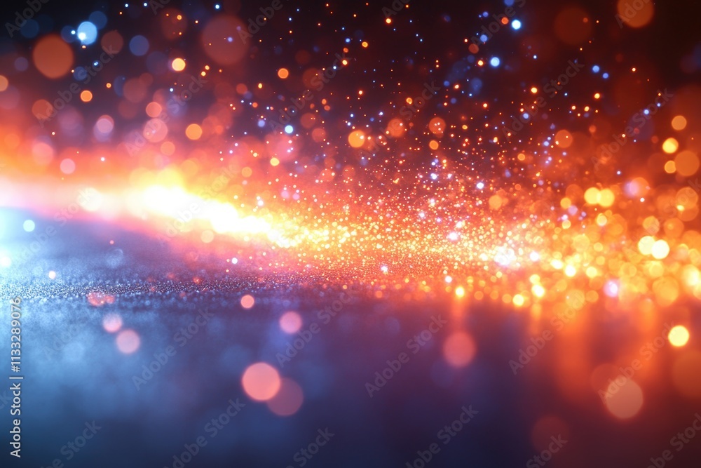 Poster blurry image of a bright orange and blue background, suitable for use in abstract art or design proj