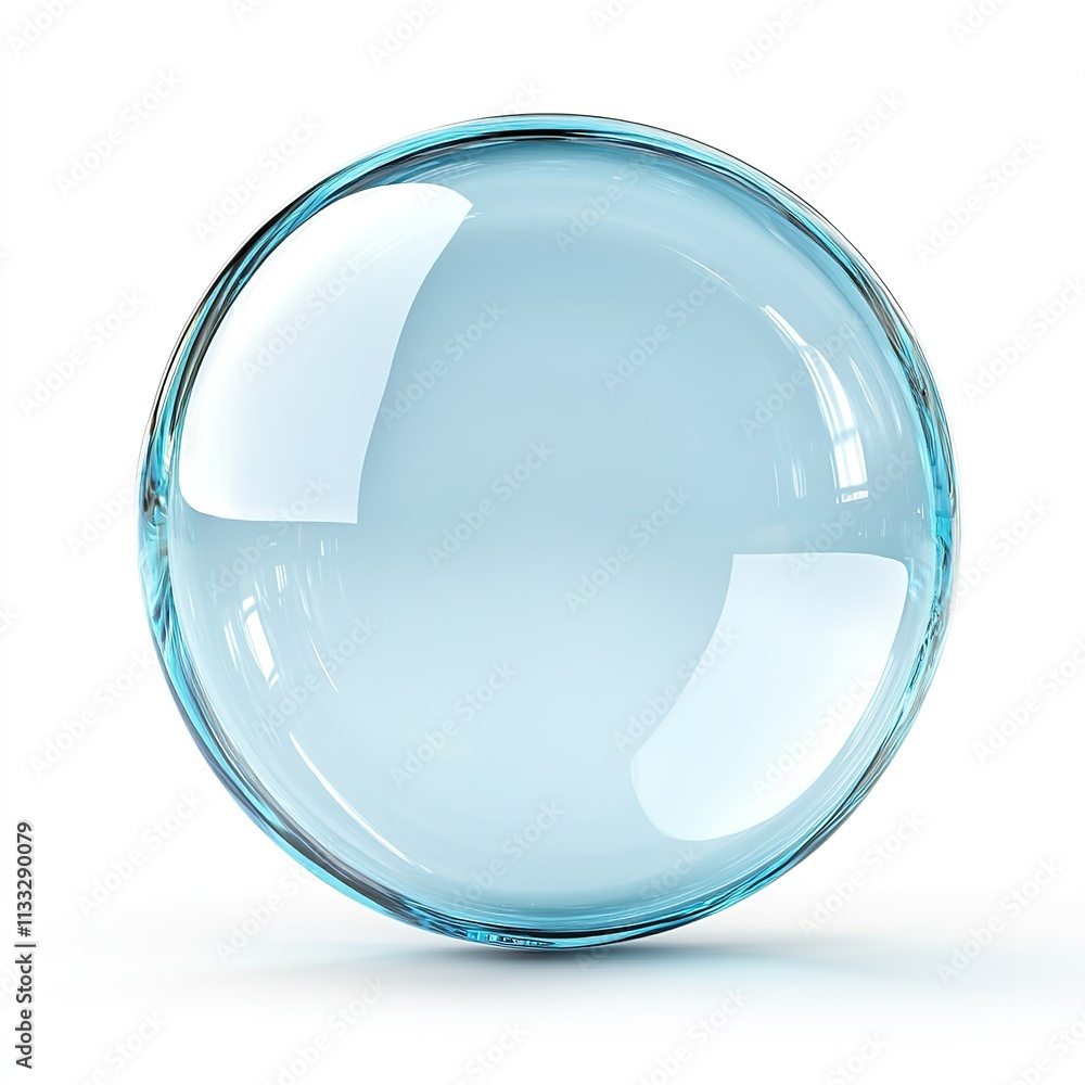 Poster creating a stunning transparent glass bubble in studio setting visual art concept minimalist environ