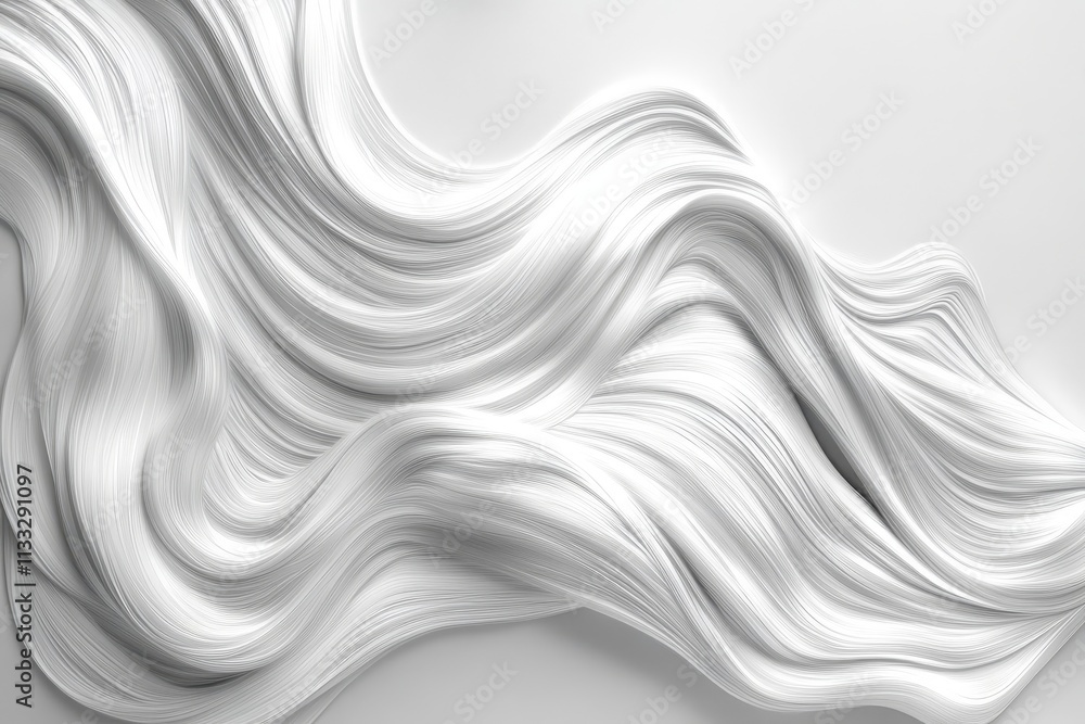 Poster white background with smooth lines, generative ai