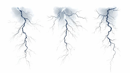 Fototapeta premium lightning strikeon isolated on a white background