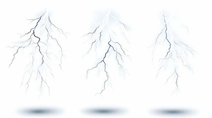 Obraz premium lightning strikeson isolated on a white background