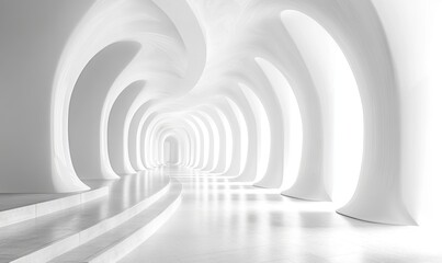 Obraz premium 3D White Interior Background, Generative AI