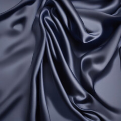 Fototapeta premium Luxurious waves of deep blue silk cascade elegantly, reflecting soft light to highlight its smooth texture