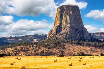 Devils Tower in Crook County, Wyoming. Devils Tower National Monument was the first United States...