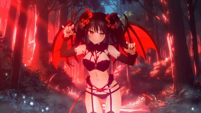 anime girl in succubus costume, anime wallpapers for pc
