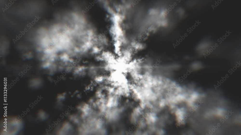 Poster blowing smoke and clouds shockwave background/ animation of an abstract background of flight into bl