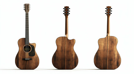 Fototapeta premium acoustic guitaron isolated on a white background