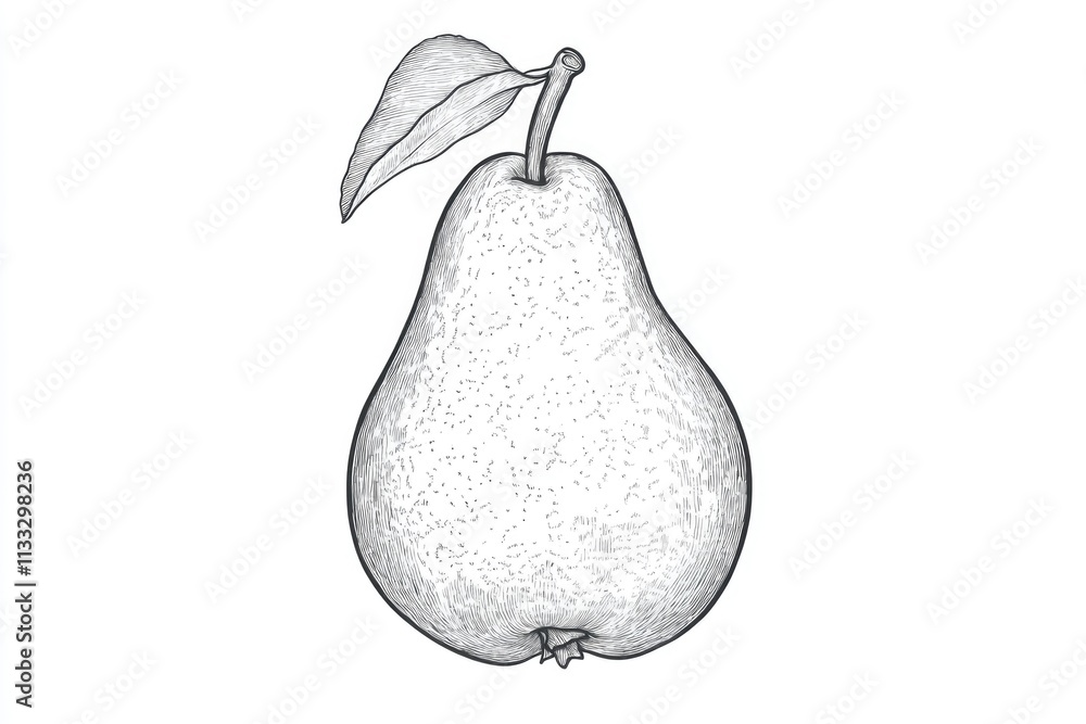 Poster a single pear rests on a clean white surface