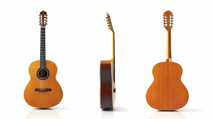 Fototapeta premium acoustic guitaron isolated on a white background