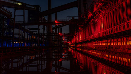 Illuminated Industrial Nightscape