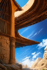 Fototapeta premium Desert Sanctuary with Architectural Elegance