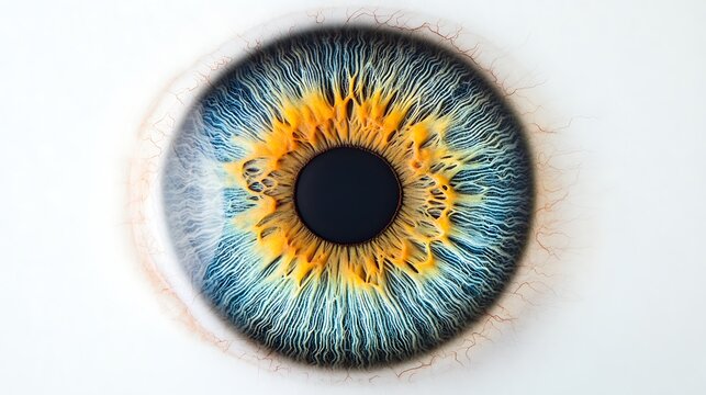 4. A detailed image of a human eyeball with natural colors and texture, placed on a plain white background