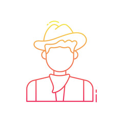 Obraz premium Cowboy vector icon