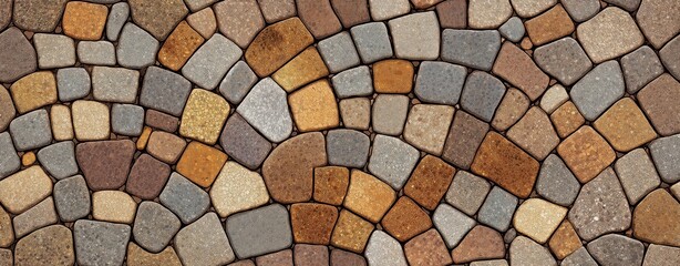 Cobblestone Pavement Texture Rustic Brown Stone Background