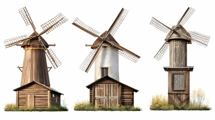 Obraz premium windmillson isolated on a white background