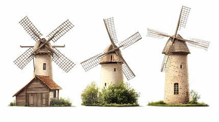 Obraz premium windmillson isolated on a white background