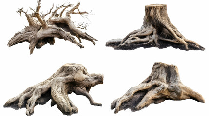 Fototapeta premium tree rootson isolated on a white background