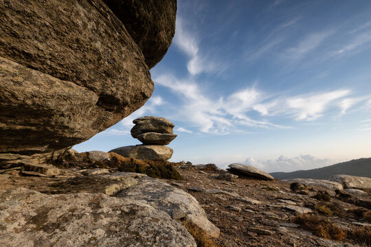 Bizarre rock formations at the Erifi plateau on the wild and rugged ikaria mountains.