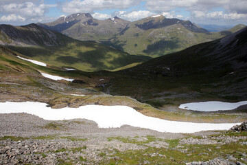 Ascent path to Binnein Mor and Na Gruagaichean -  View towards Glen Nevis and water of Nevis valley - Mamores - Highlands - Scotland - UK © Collpicto
