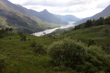 Ascent path to Binnein Mor and Na Gruagaichean -  View towards Glen Nevis and water of Nevis valley - Mamores - Highlands - Scotland - UK