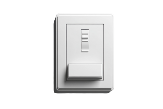 Modern Dimmer Light Switch with Smooth Finish with isolated on transparent background