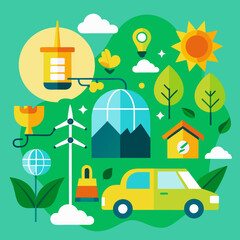 Fototapeta premium eco friendly car