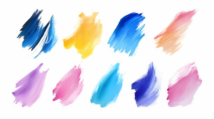 Obraz premium pastel brush strokeson isolated on a white background
