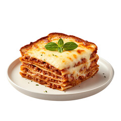 Delicious lasagna with layers of cheese. PNG