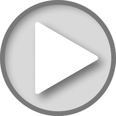 Play button in shades of gray and white.