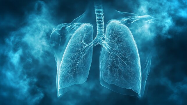 Detailed chest X-ray showcasing the ribcage and lungs in high-resolution imagery