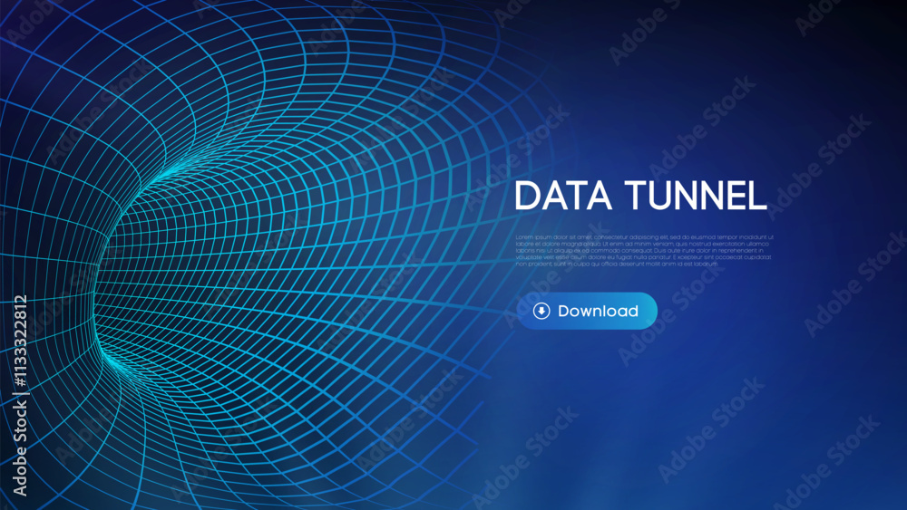 Poster data bridge vector illustration. traffic big data and data visualization. communication network digi