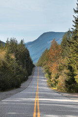 Chilliwack Lake Road during a fall season in Chilliwack, British Columbia, Canada
