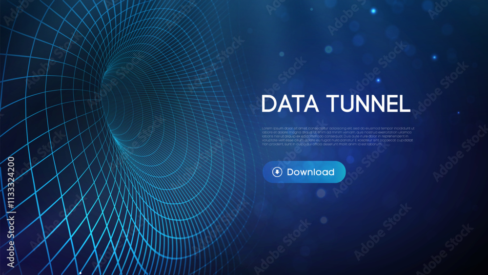 Poster data bridge vector illustration. traffic big data and data visualization. communication network digi