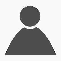 Monochrome icon. User Icon in trendy flat style isolated on white background. User silhouette symbol for your web site design, logo, app, UI. Vector illustration
