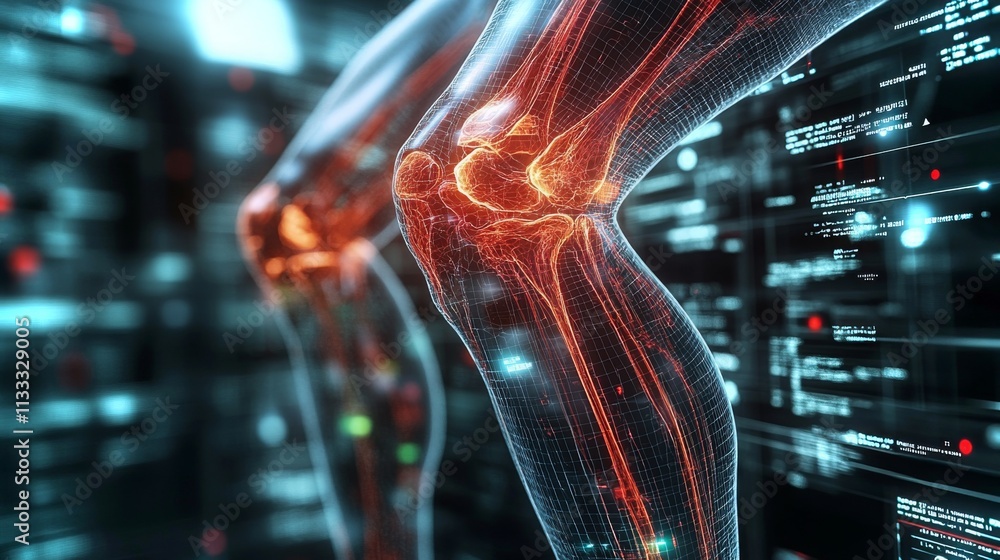 Poster advanced x-ray visualization of human knee joint with emphasis on patella and surrounding structures