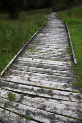 Fototapeta premium Board walk - Rannoch Railway station - West Highlands - Perthshire - Scotland - UK
