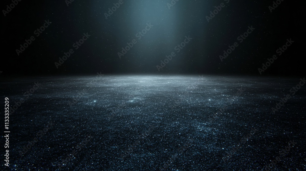 Poster An abstract 3D rendering in 4K, depicting a data technology background with interconnected dots and lines on a dark surface.