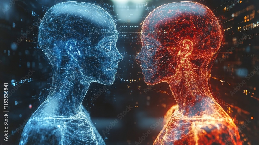 Aufkleber digital x-ray scans display side-by-side human models showcasing contrasting body structures