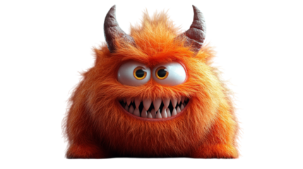 Fluffy Monster with Playful Expression, Generative AI